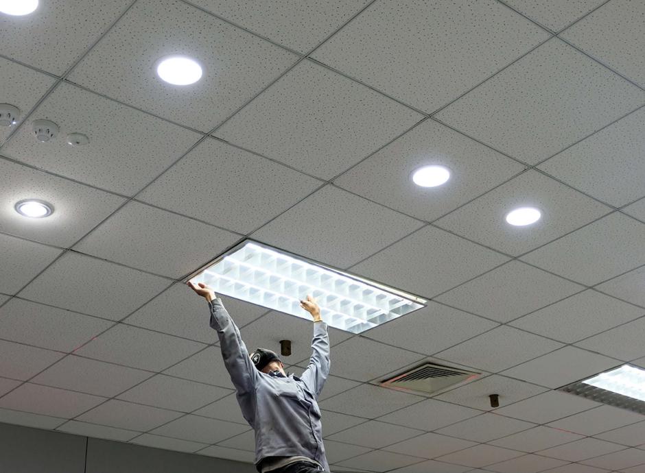 industrial lighting installation